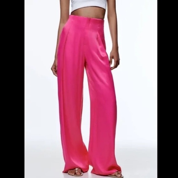 Zara Pants & Jumpsuits Nwt Zara Full Length Satin Effect Pants